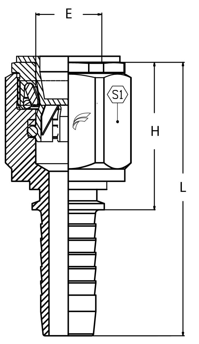 1/4 SOCKET X 1/4 HOSE 5076PSI