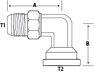 90° -20 M-JIC x 1" CD 61 FLG - FORGED