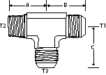 TEE -8 M-JIC X 1/4" M-NPT X -8 M-JIC