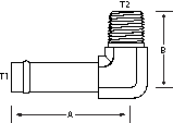 90 DEGREE 3/4" BEADED HOSE INSERT X 1"