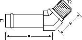 45 DEGREE 1-1/4" BEADED HOSE INSERT X