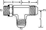 TEE -8 M-JIC X -8 M-ORB X -4 M-JIC