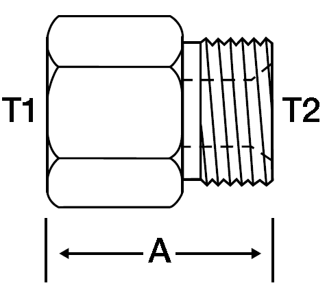  1/4" F-NPT X 20 MM X 1.5 MALE METRIC