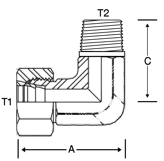 90 DEGREE 22MM TUBE X 3/4" M-NPT -