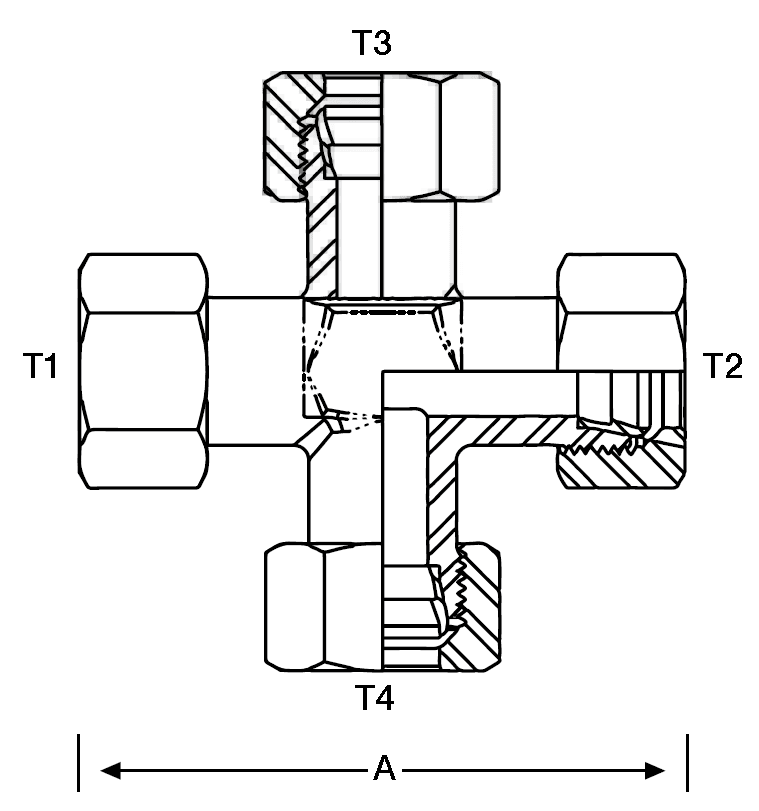 CROSS - 18MM TUBE X 18MM TUBE - LIGHT