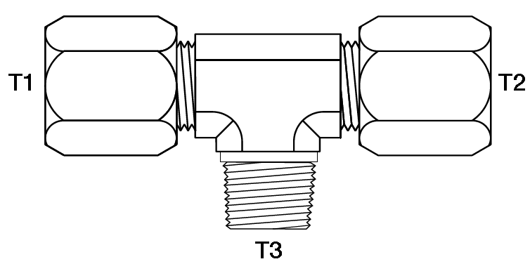 BRANCH TEE 1/2" FLARELESS X 3/8" M-NPT