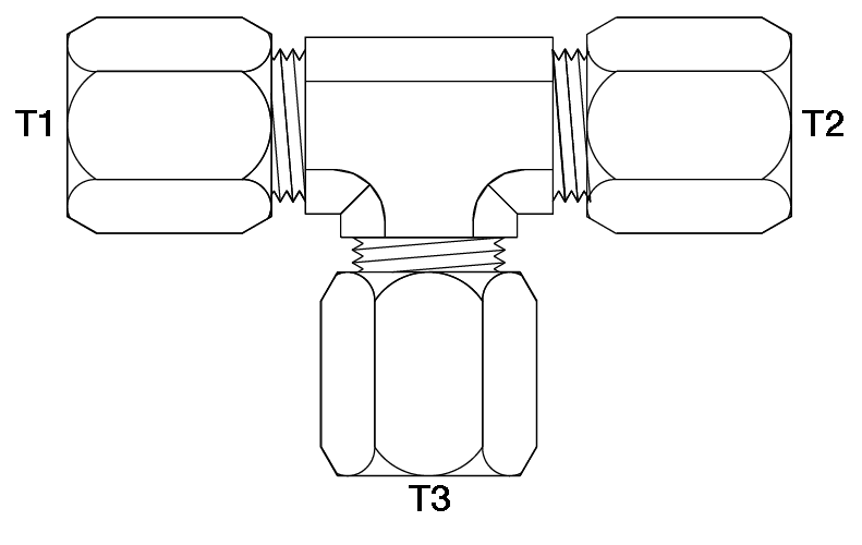 TEE 1/2" FLARELESS