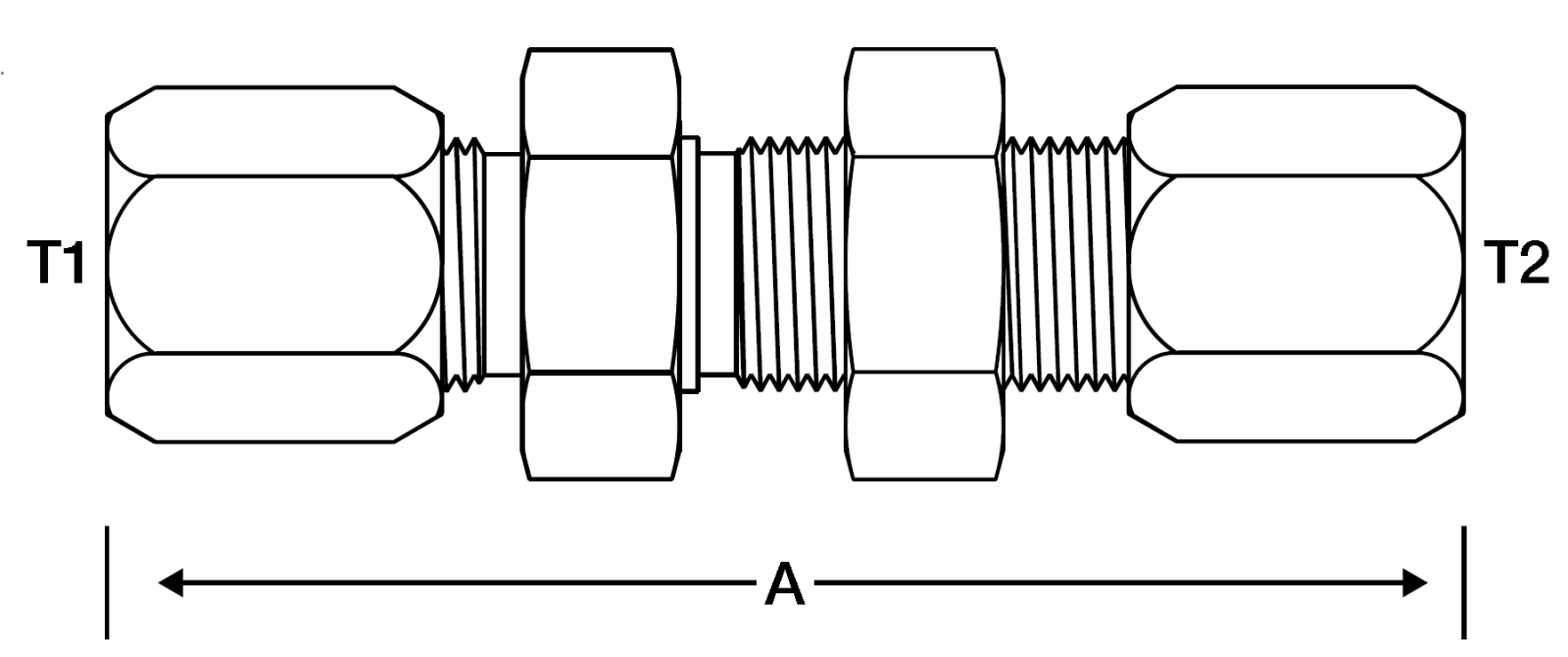 3/8" FLARELESS BULKHEAD X 3/8"