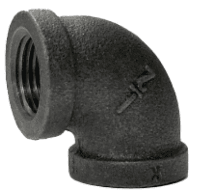 1/4" BLACK IRON 90 DEGREE FEMALE ELBOW