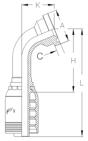 3/4" INSERT X 67 DEGREE 3/4" FLG CODE