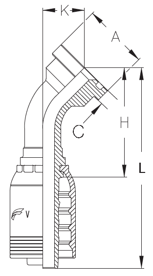 3/4" INSERT X 45 DEGREE 1-1/4" FLG CODE