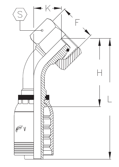 1" INSERT X FEM DKOS M42 X 2 45 DEGREE