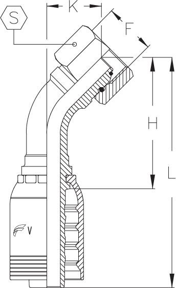 2" INSERT X 2" FBSP - 45 DEG