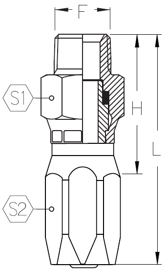1/2"INSERT X 1/4" MALE NPT SWIVEL