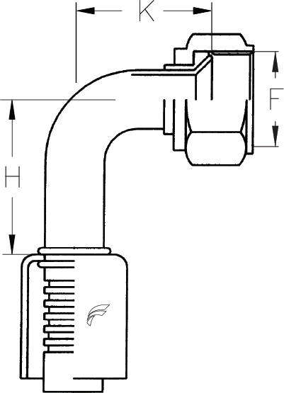 -6 HOSE X -6 FEMALE SAE 90 DEG ELBOW