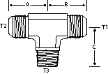 TEE -8 MJIC X -8 MJIC X 1/4 MNPT ADAPTER