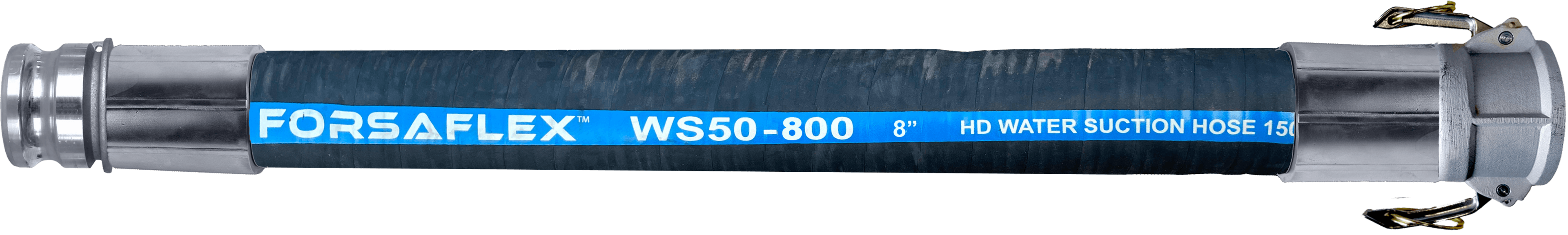 8" x 10' HD Rubber Suction & Discharge Male x Female Cam