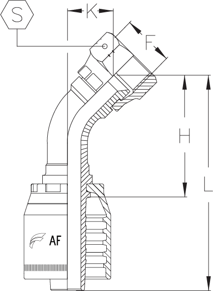 3/4" INSERT X -12 FEMALE JIC 45DEG