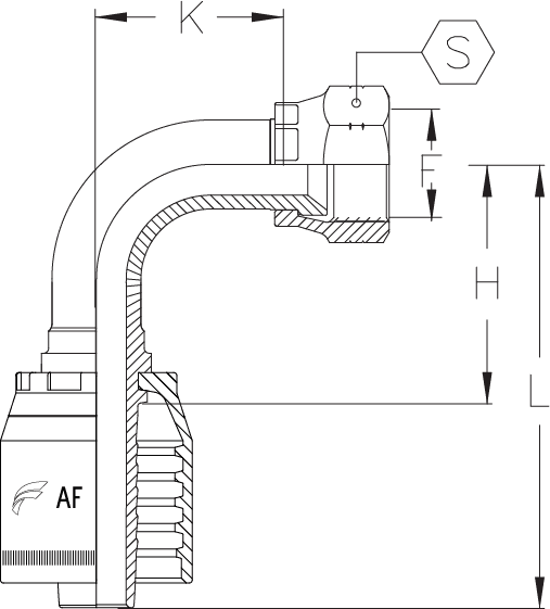 3/4" INSERT X -12 FEMALE JIC 90DEG