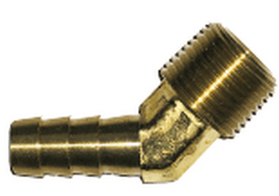 3/8 Brass Barb x 1/4" Male NPT - 45