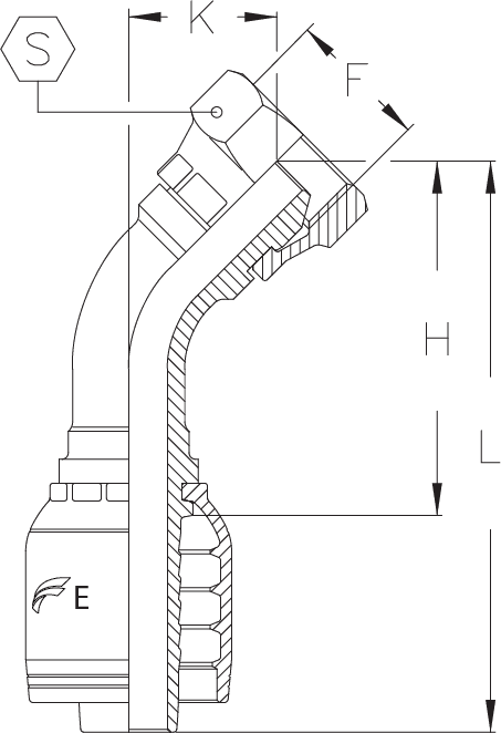 5/8 INSERT X -12FFBSP - 45 DEGP45