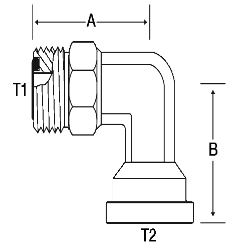 FRG 90 DEGREE -20 M-ORFS X 1-1/4" CD 62