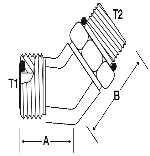 45 DEGREE -8 M-ORFS X -12 M-ORB