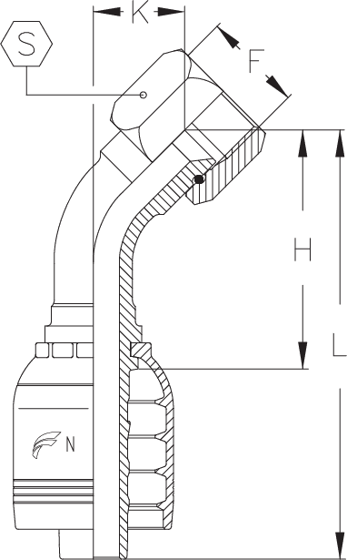 1/2" INSERT X -12 FJIC 45 DEGREE