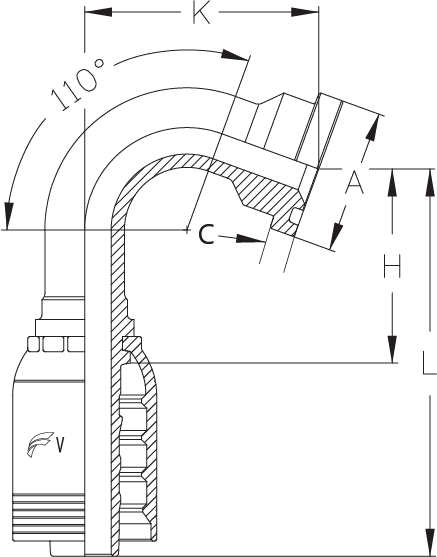 1-1/4" INS X 110DEG 1-1/2" FLG(61)-81MM