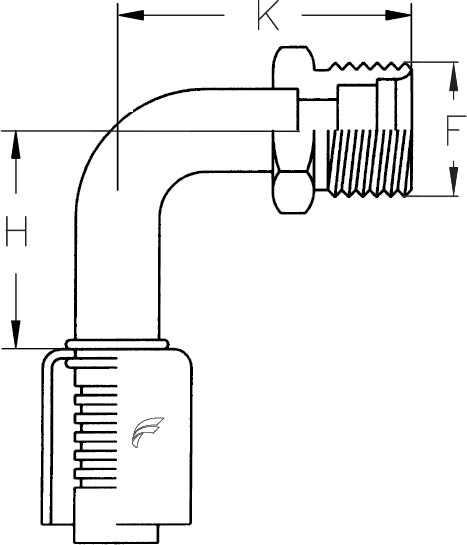-8 HOSE X -8 INSERT O-RING MALE 90d