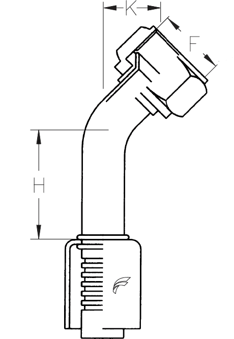 -10 HOSE X -10 FEMALE SAE 45 DEG ELBOW